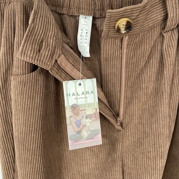 Halara High Waisted Baggy Leg Brown Corduroy women's Size S NWT - Picture 4 of 8